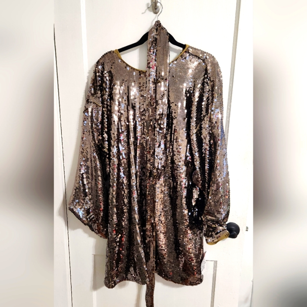 Asos slouchy sequin mini dress sz 14